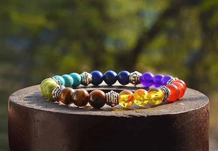 7 Chakra Bracelet, Lava Bracelet, Onyx Bracelet, Semi Precious Natural –  giftlokstore